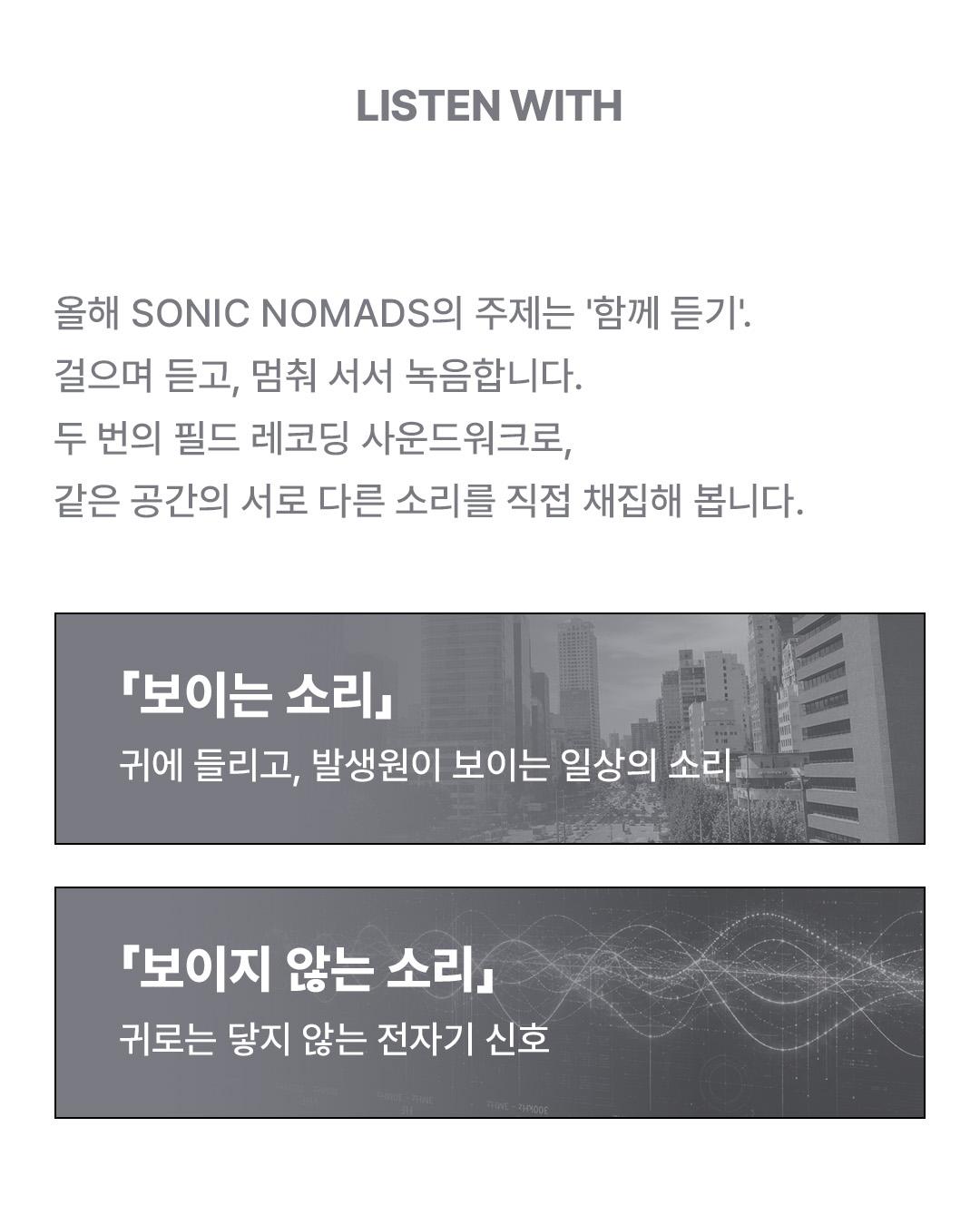Sonic Nomads 2026 · Field Recording Soundwalk 포스터