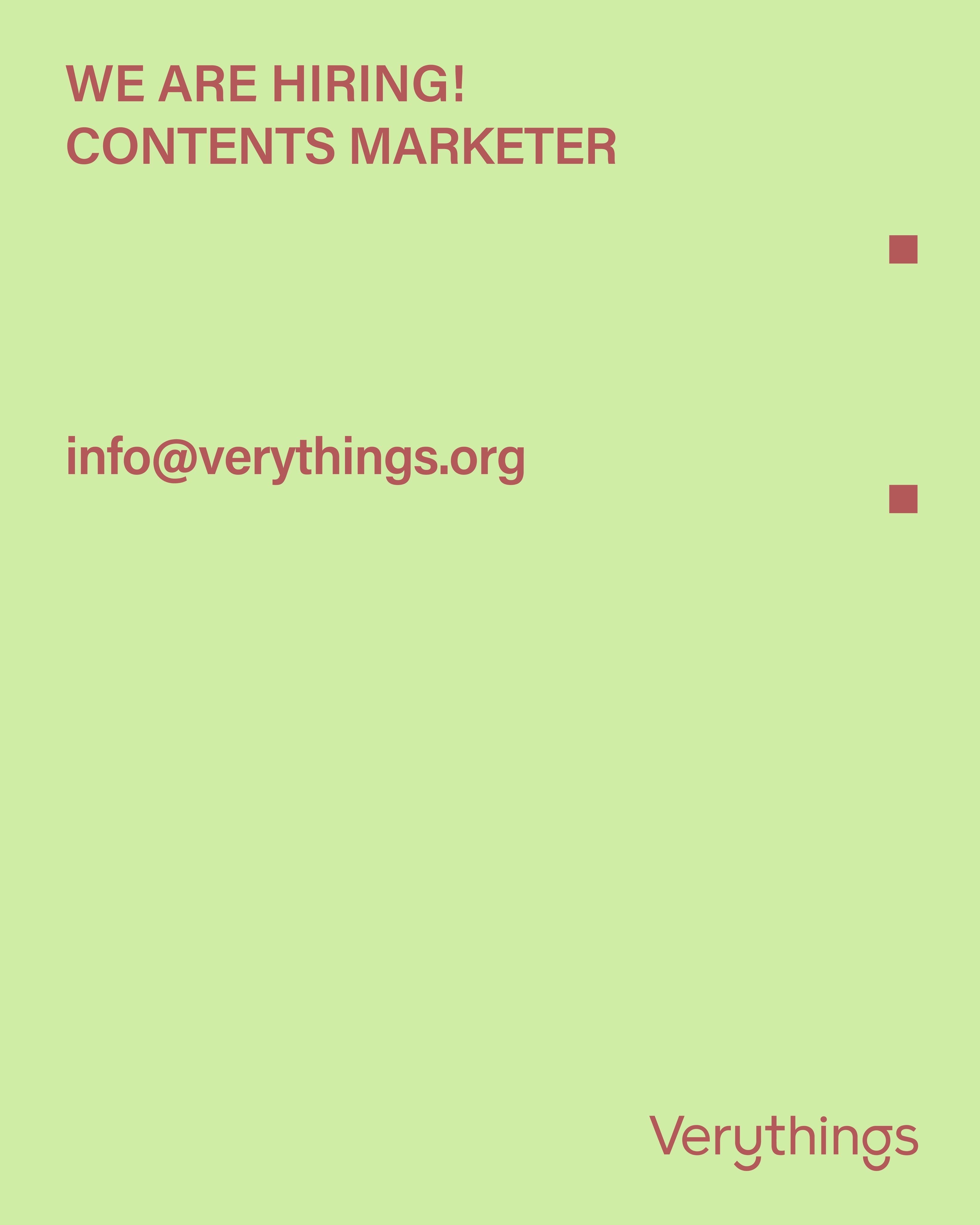 Verythings 브랜드 기획자 채용 포스터