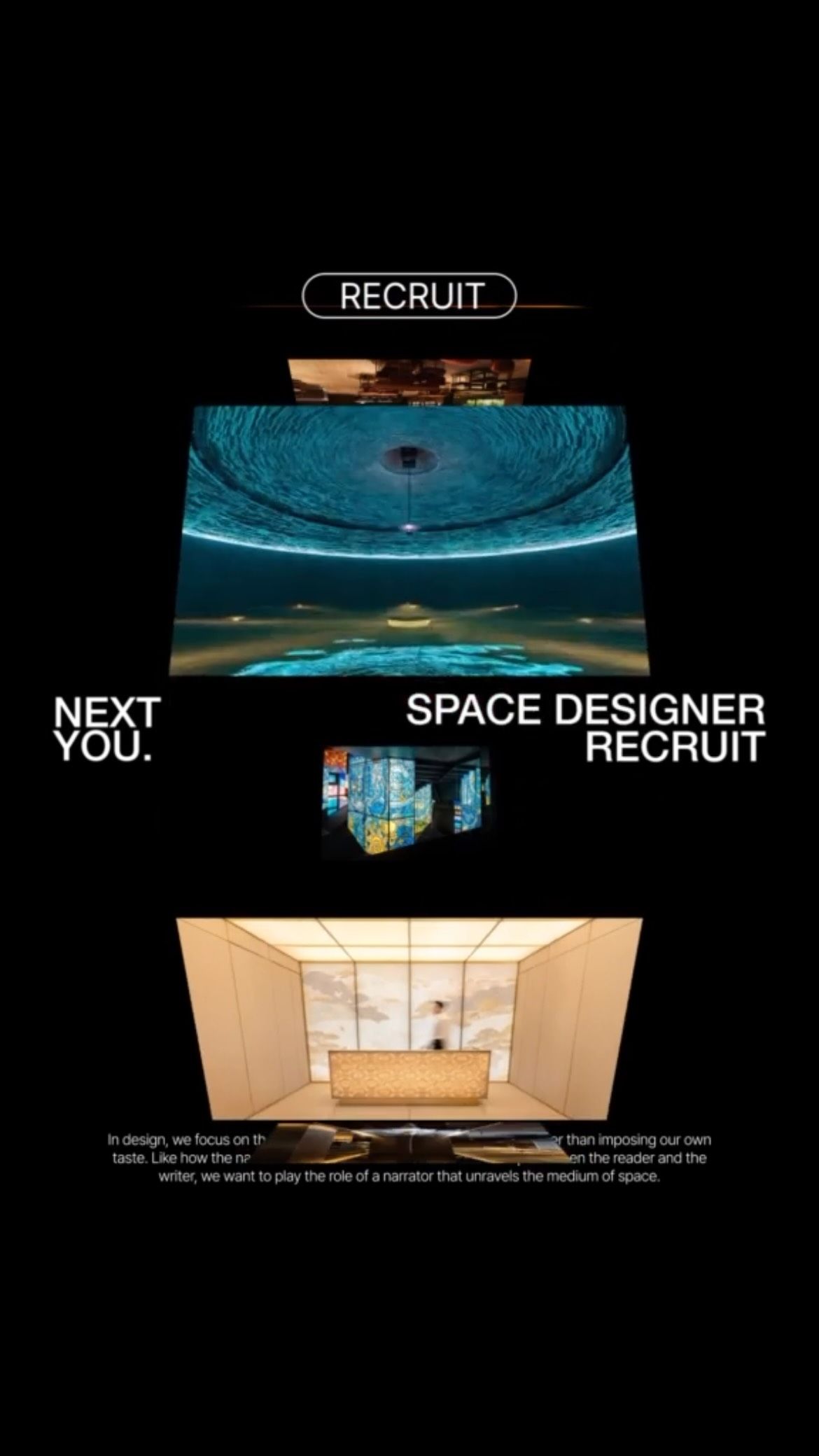 NONE SPACE Space Designer 채용 포스터