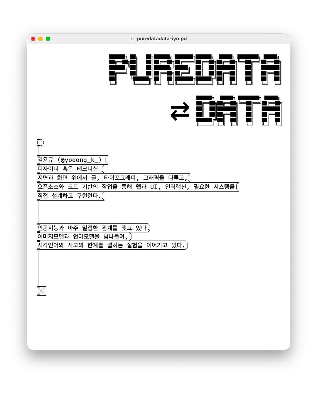 PureData⇋Data 원데이 워크숍 포스터
