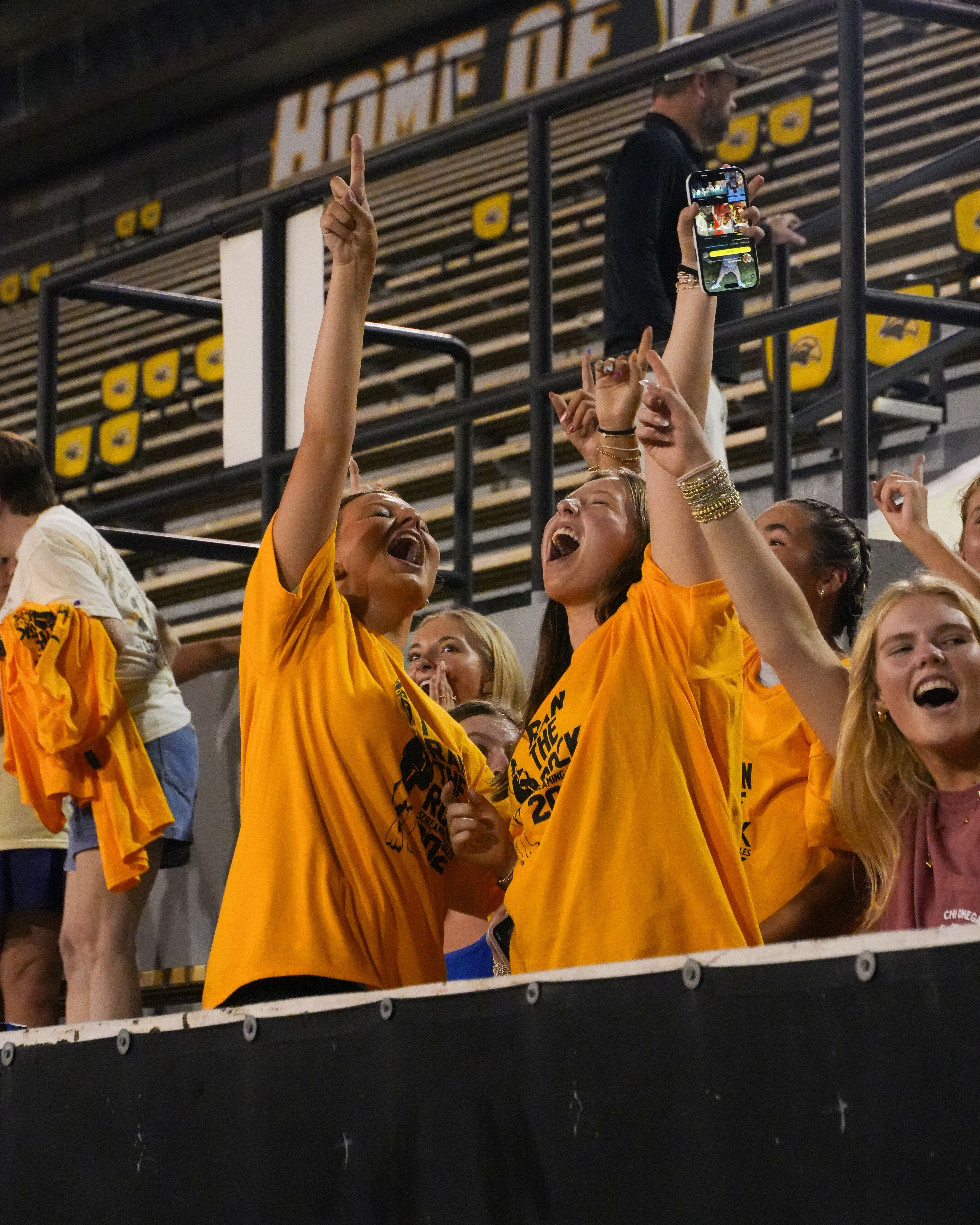 Students at the stand