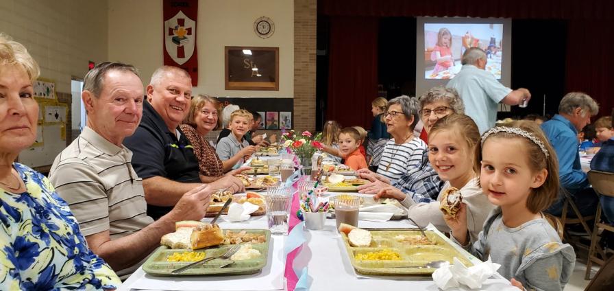 The Dischler Family enjoys a meal together on Grandparents Day!