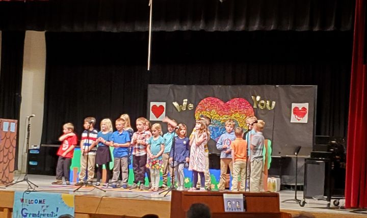 Mrs. Wardrop's 1st Graders perform "If I Were a Butterfly" for grandparents.