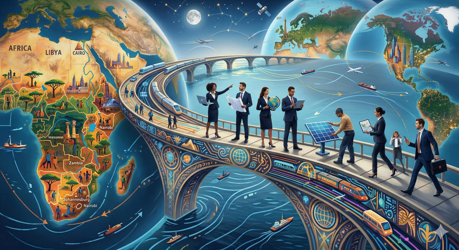 Bridge connecting continents