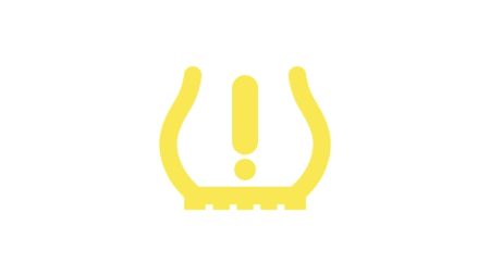 Varoitusvalossa näkyvä symboli: Keltainen rengas ja huutomerkki