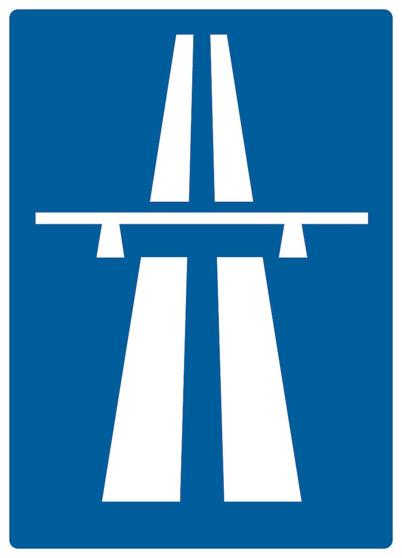 Motorvei trafikkskilt.