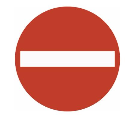 Enveiskjøring / innkjøring forbudt trafikkskilt.