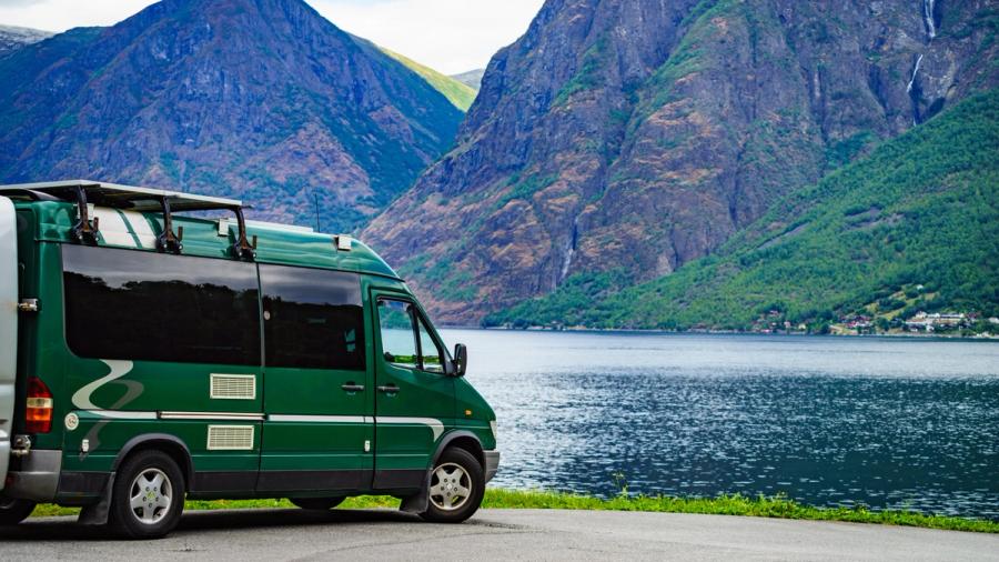 Bybobil på bilferie i Norge.