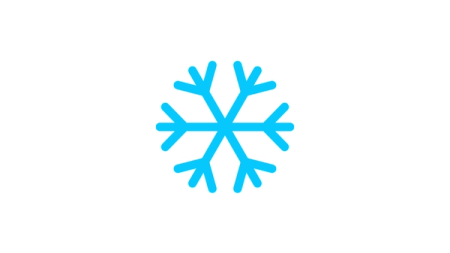 Varoitusvalossa näkyvä symboli: Sininen lumikide