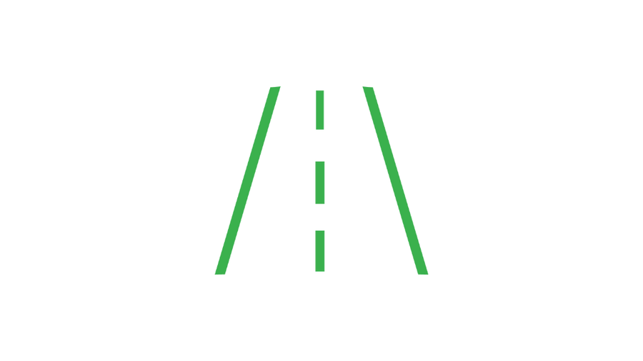 Grønn vei symbol som betyr at filholderassistent er aktivert.