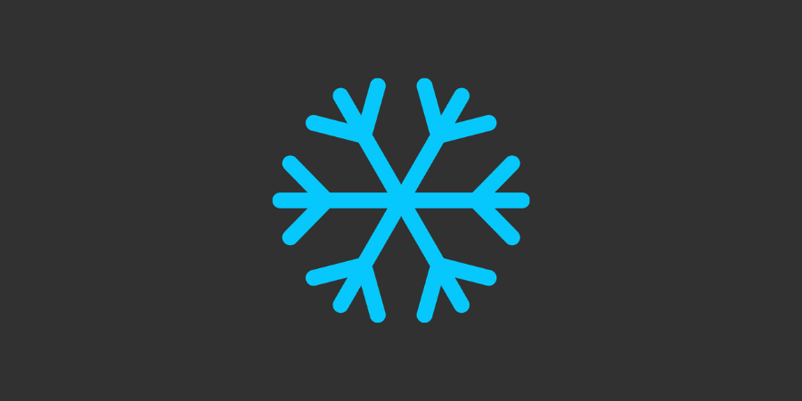 Varningslampa symbol: Blå snökristall