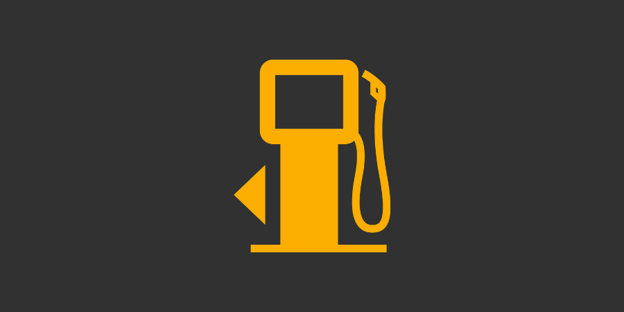 Varningslampa symbol: Gul bensinpump