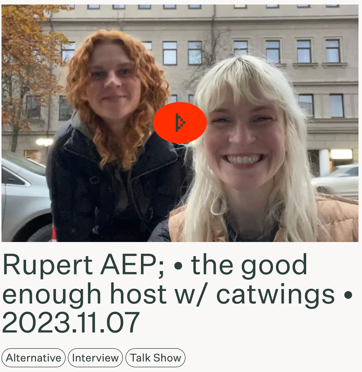 Rupert AEP • the good enough host w/ catwings • 2023.11.07