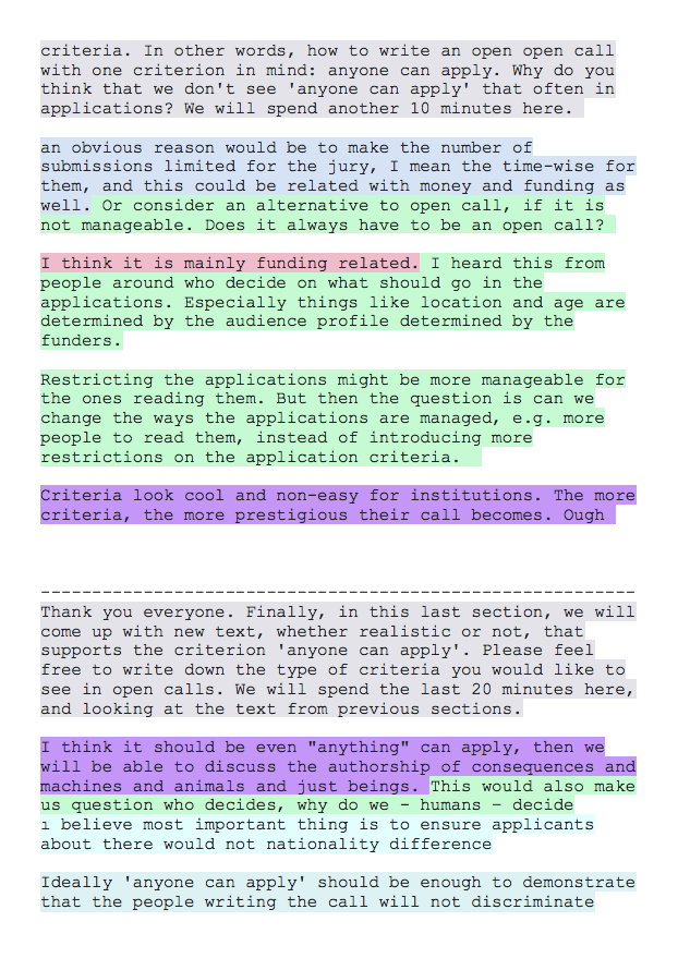 Open open call Eligibility Criteria (and beyond) Lab - School of Commons