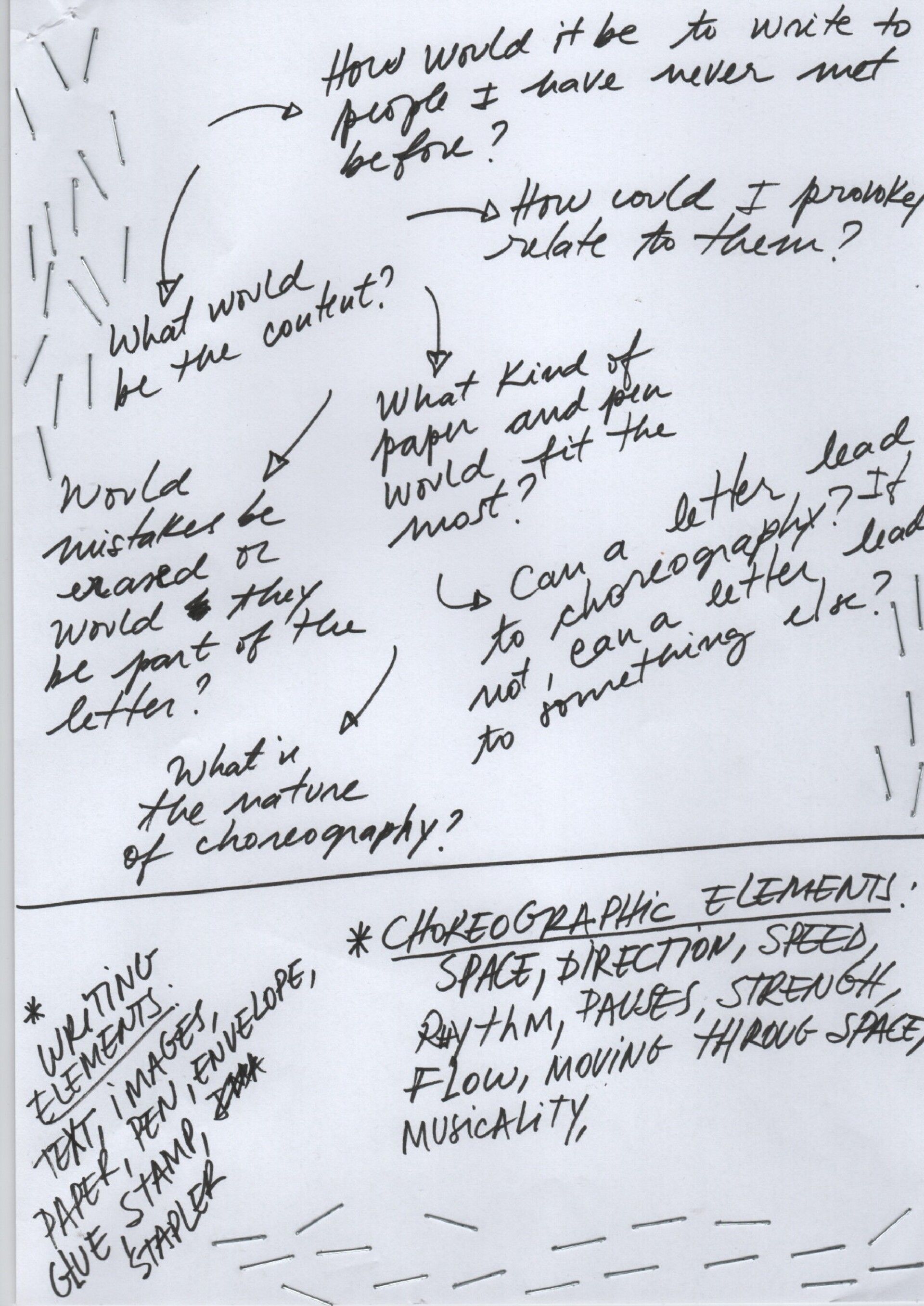 Writing letters to/from choreographic elements - Lina Zeller