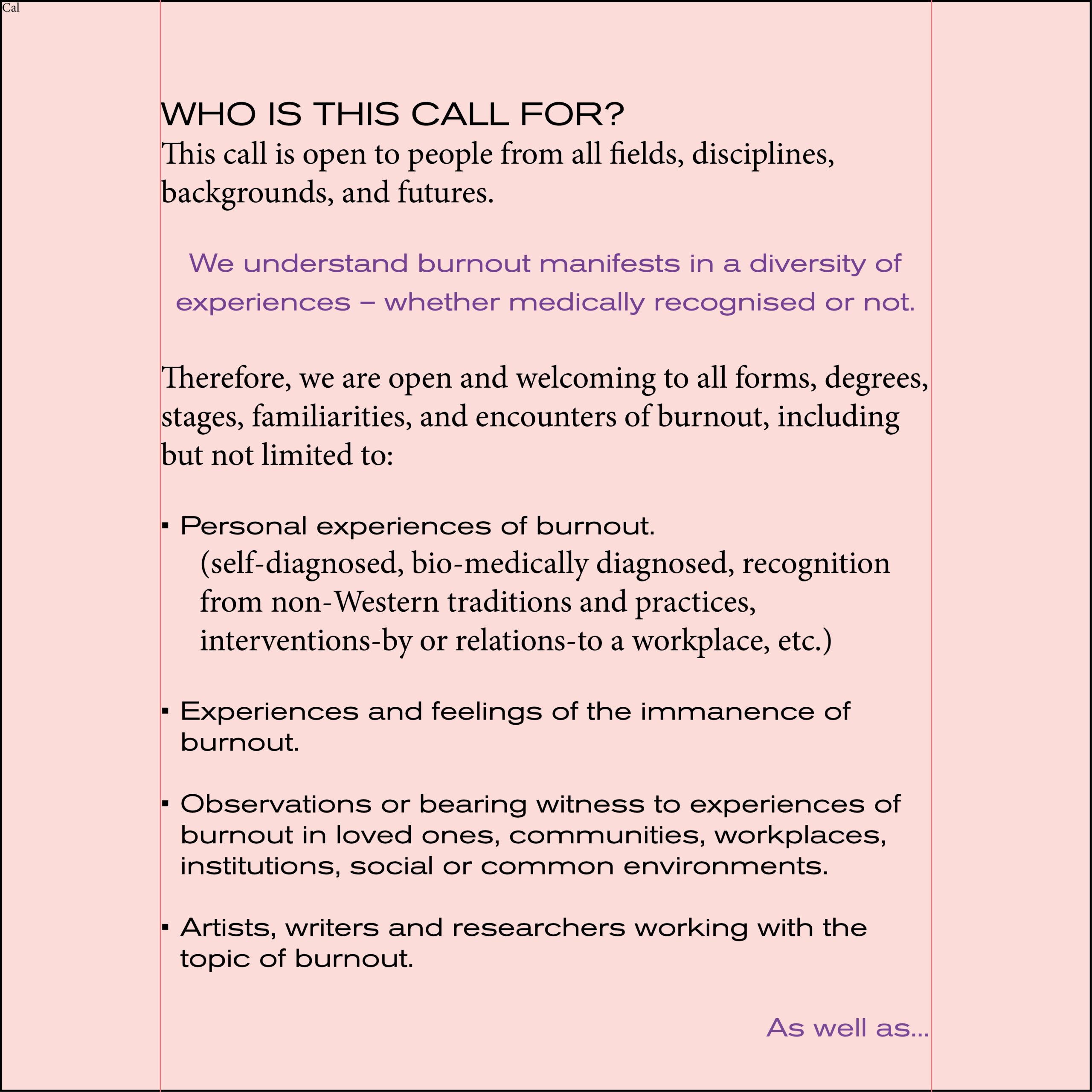 Call for Contributions: Print Publication on Burnout