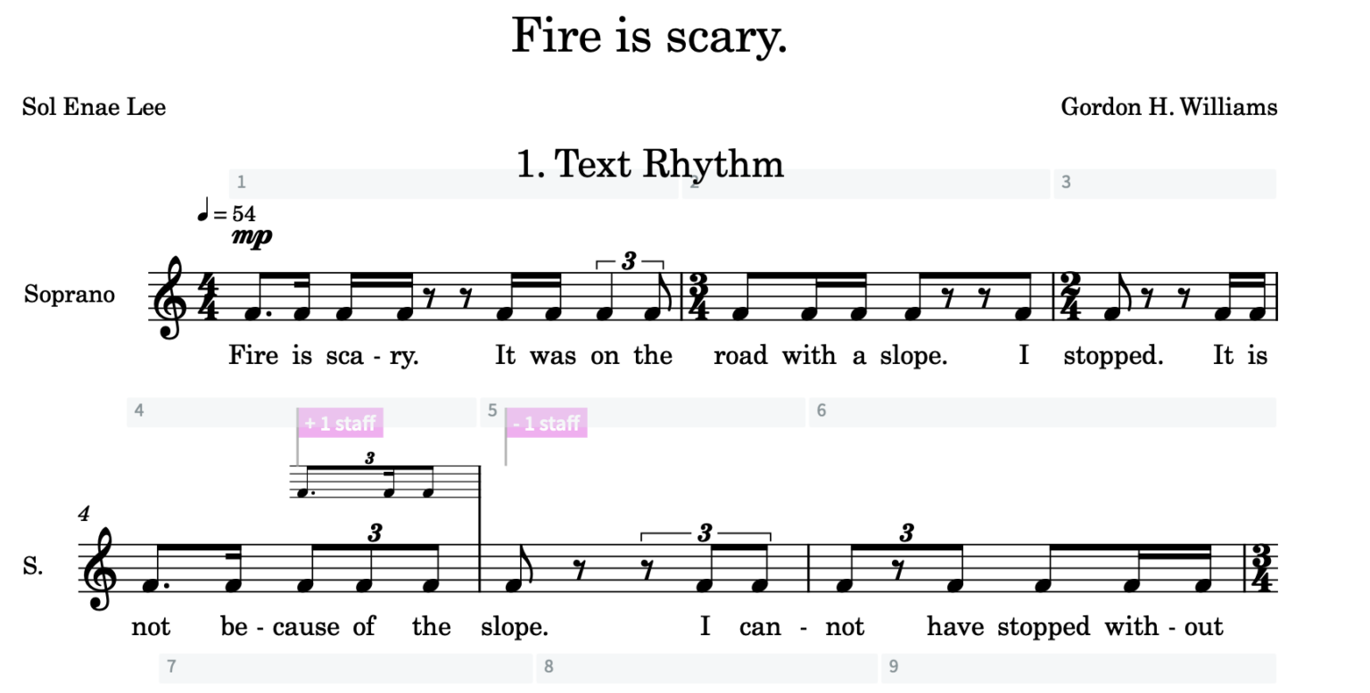 Fig. 2 Text Rhythm (notation)