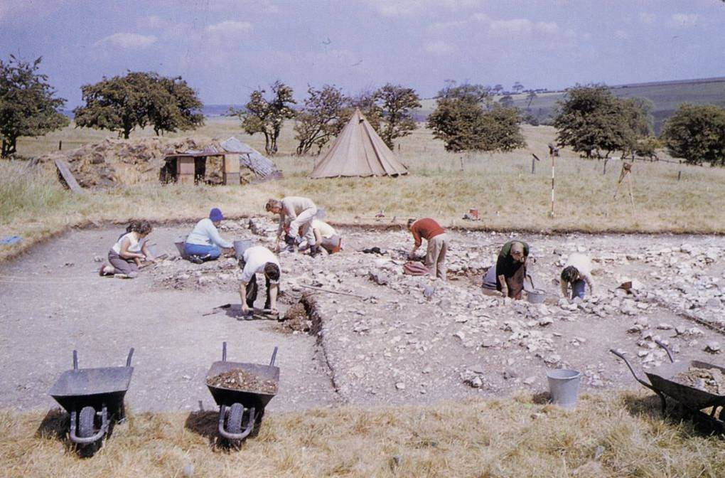 House Six (Above the Church) under excavation in the 1960s  (Wharram Research Project)