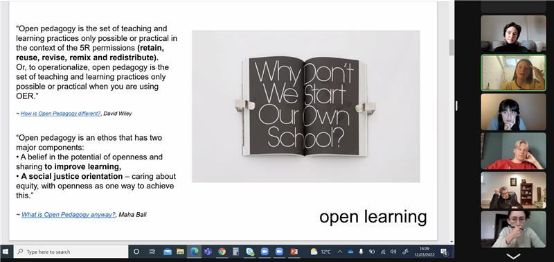 An example of an open Kitchen Session, a presentation of what Open Learning can look like in different contexts.