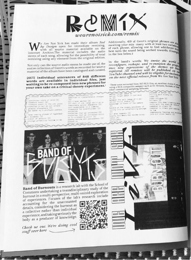 Inside the We Are Not Sick x Band Of Burnouts zine