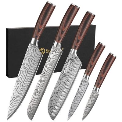 Kitchen Knife Set, 5-Piece Chef Knife Set