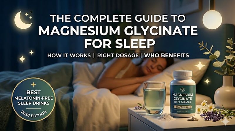 Complete guide to magnesium glycinate for sleep — how it works, right dosage, who benefits most, and best melatonin-free sleep drinks 2026