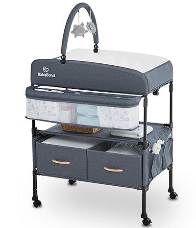 BabyBond Portable Baby Changing Table w/ 2 Storage