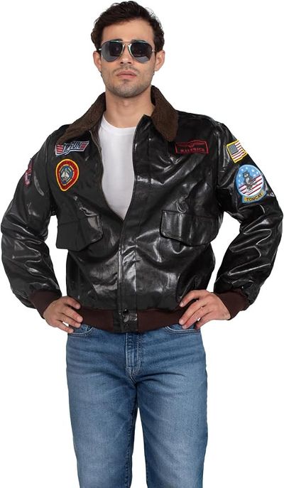 Top Gun Costume Jacket: Brown, Large
