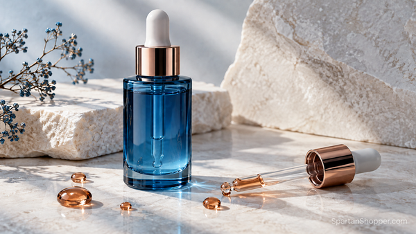 Copper peptide serum editorial image