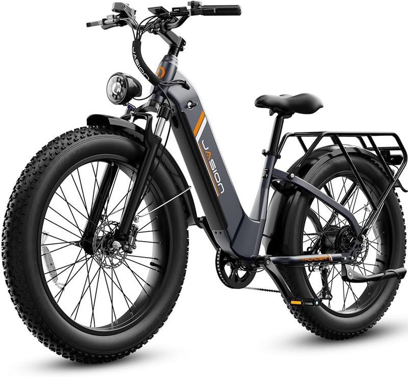 Jasion Thunder fat-tire electric bike in slate gray.