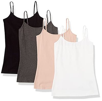 Amazon Essentials Women's Slim-Fit Camisole, 4-Pack