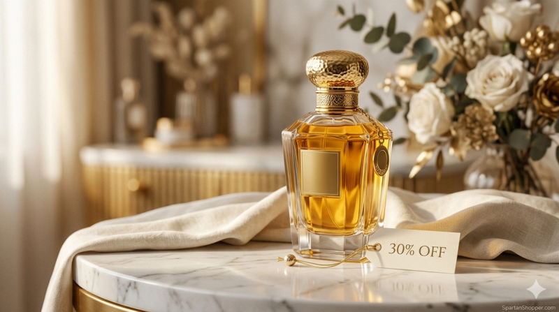 Best Baccarat Rouge 540 dupe — Dossier Ambery Saffron luxury fragrance on marble