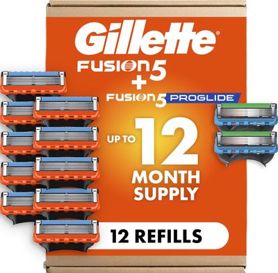 Gillette Fusion5 and ProGlide Razor Blade Refills, 12 Count
