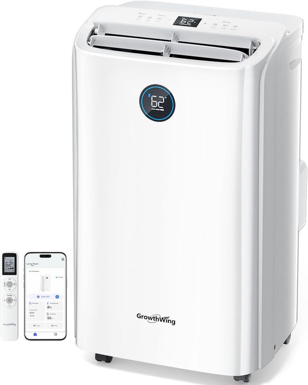 GrowthWing 14,000 BTU smart WiFi portable air conditioner — one of this week’s top clippable Amazon coupon deals.