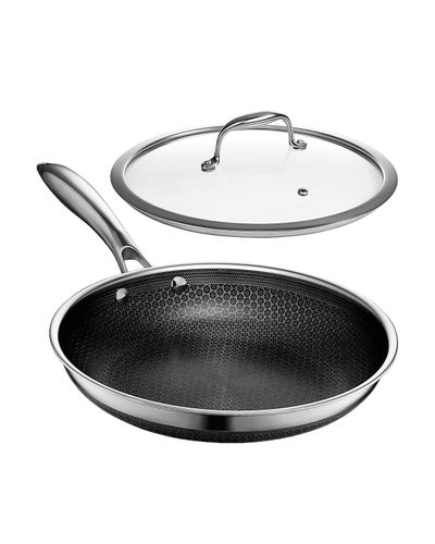 HexClad 10 Inch Hybrid Nonstick Frying Pan with Lid