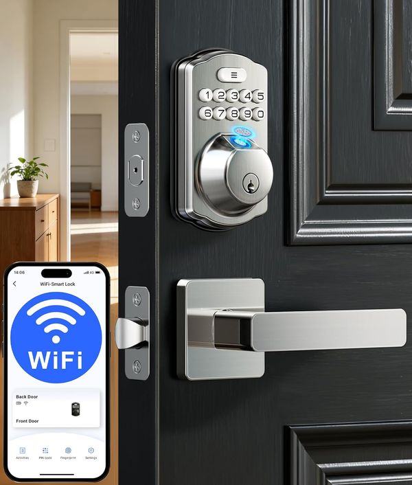 Veise WiFi Fingerprint Smart Lock with Lever Handle