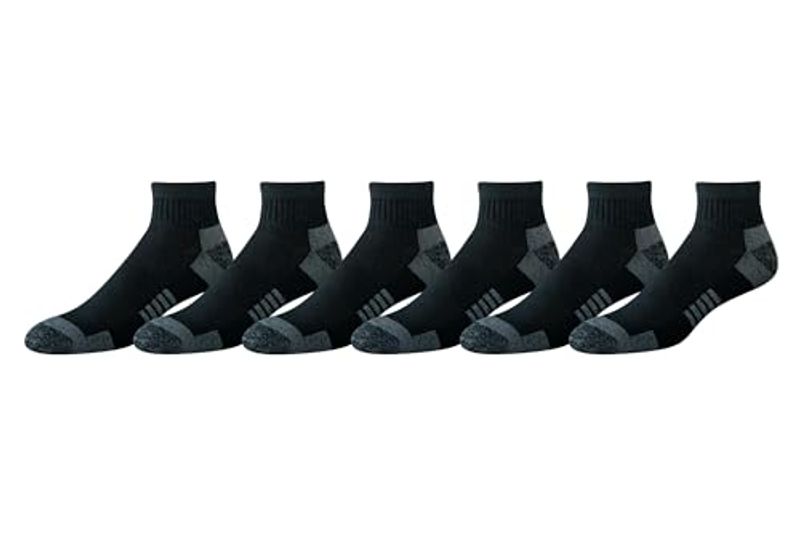 Amazon Essentials Men's Athletic Quarter Socks, 6 Pairs