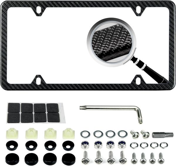 Tenrry Real Carbon Fiber License Plate Frame