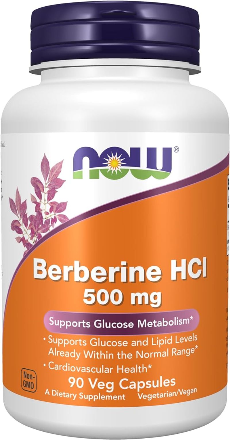 NOW Supplements Berberine HCl 500mg bottle