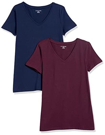 Amazon Essentials Women's Regular-Fit Short-Sleeve V-Neck T-Shirt