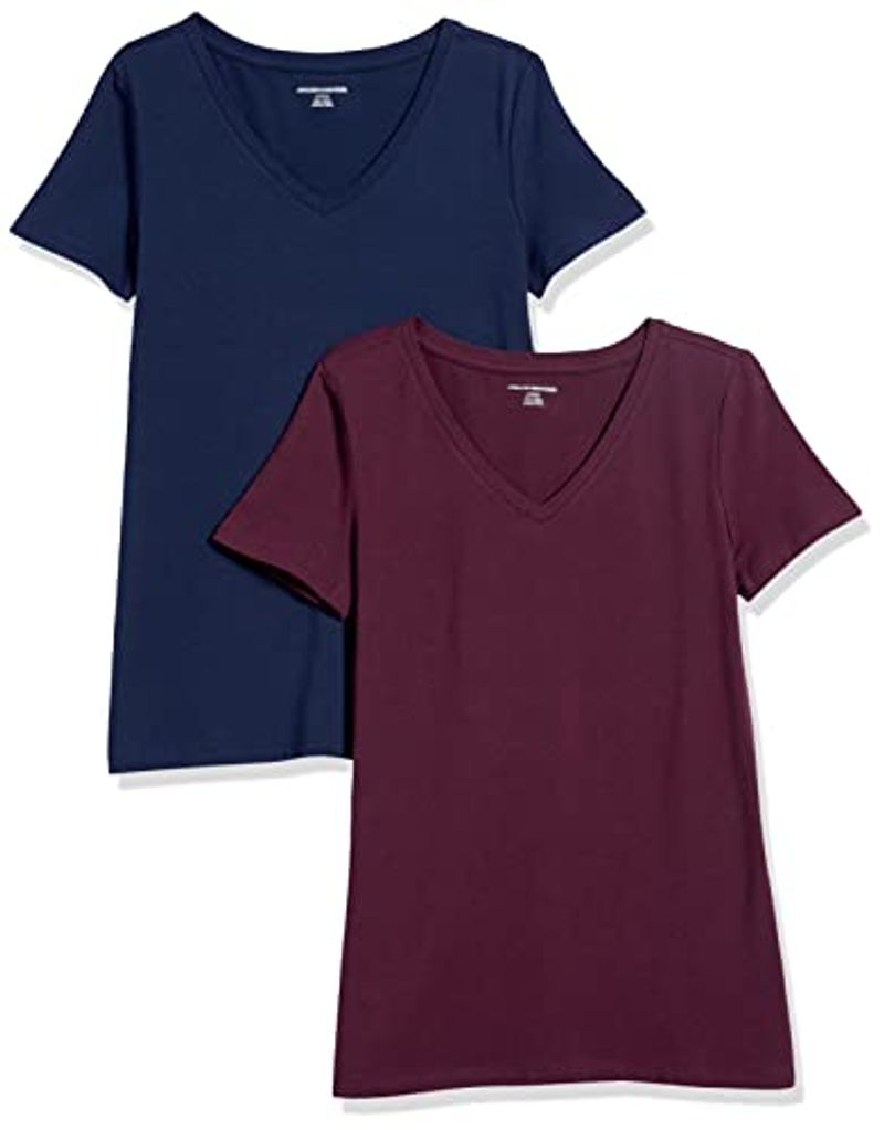 Amazon Essentials Women's Regular-Fit Short-Sleeve V-Neck T-Shirt