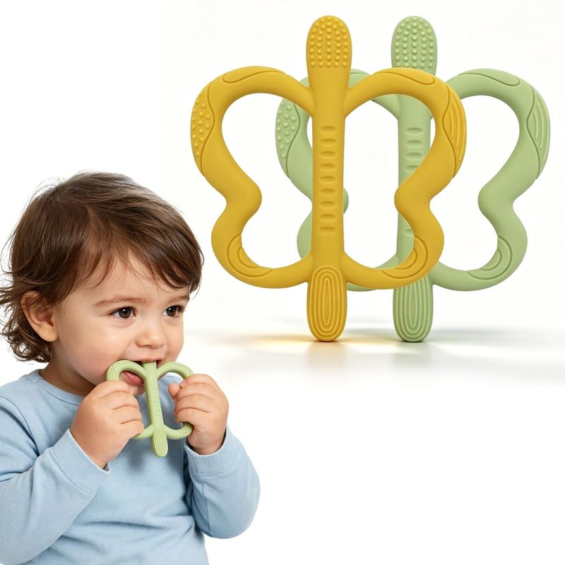 Easter Baby BPA-free silicone teether set.