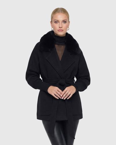 GORSKI Fabric Jacket with Detachable Shearling Lamb Collar