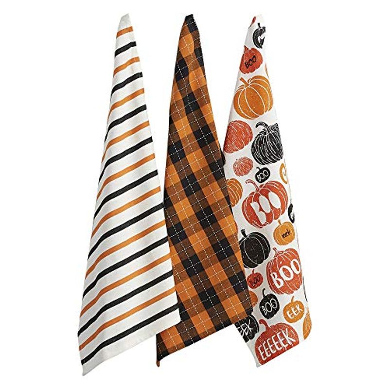 DII Halloween Cotton Towels: Pumpkin Boo Three-Pack