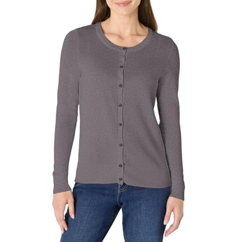 Amazon Essentials Women's Lightweight Crewneck Cardigan Sweater