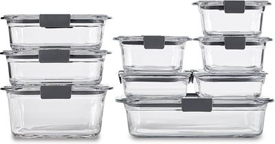 Rubbermaid Brilliance Glass Food Storage Containers, Set of 9