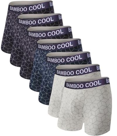 BAMBOO COOL Men's 3D Pouch Boxer Briefs, 4-Pack