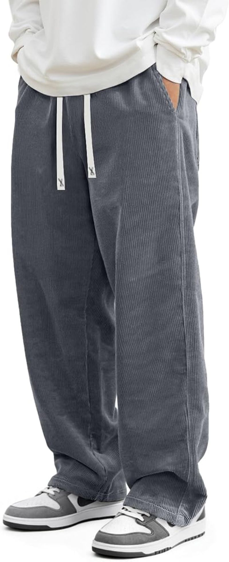 JMIERR Men’s Corduroy Wide-Leg Pants