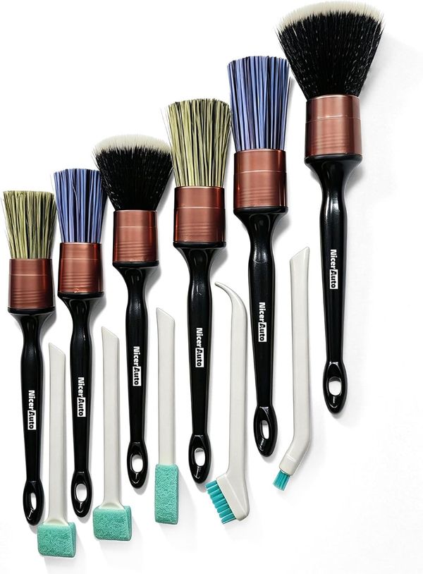 NicerAuto 11-Piece Professional Car Detailing Brush Set