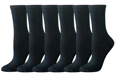 Amazon Essentials Women's Cotton Crew Socks, 6 Pairs